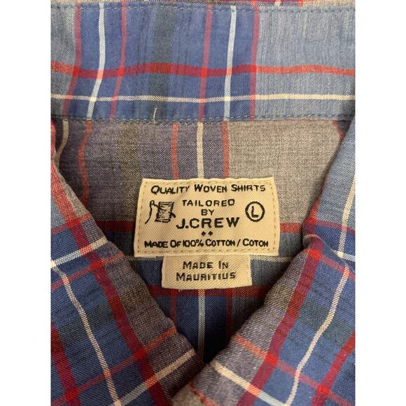 J. CREW Men’s Blue/Red Plaid Quality Woven Tailored Shirt / Size: Large - Picture 3 of 7